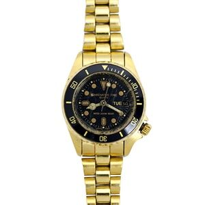 Innovative Time Women Watch Stainless Steel Gold Day Date 200m